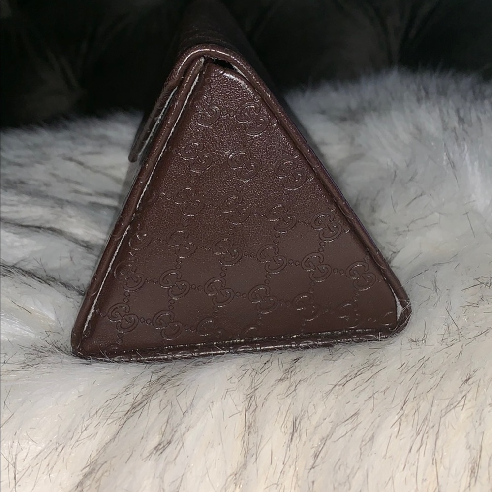 Gucci trifold brown leather sunglasses case - Picture 5 of 8